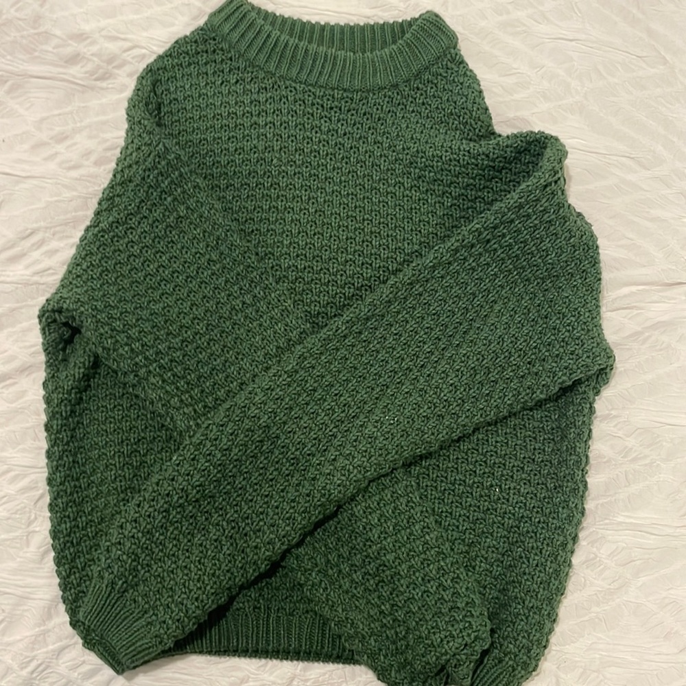 Dark green knitted sweater